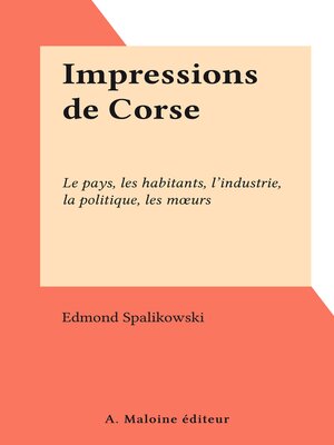 cover image of Impressions de Corse